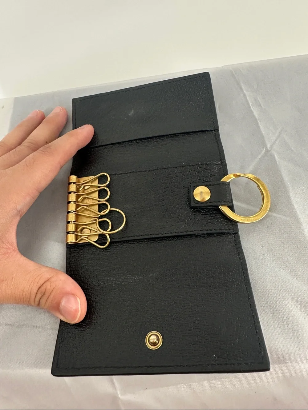 Gucci GG Marmont black leather key organizer